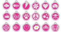 Hot Pink Engraved Cat ID Tags